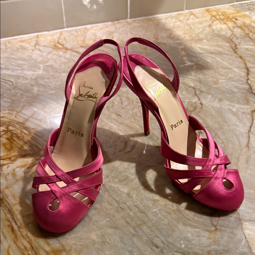 Christian Louboutin Fuchsia Strappy Heels